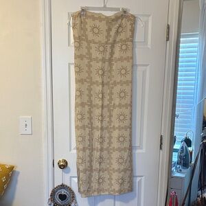 Chic Strapless Beige Sun Pattern Dress